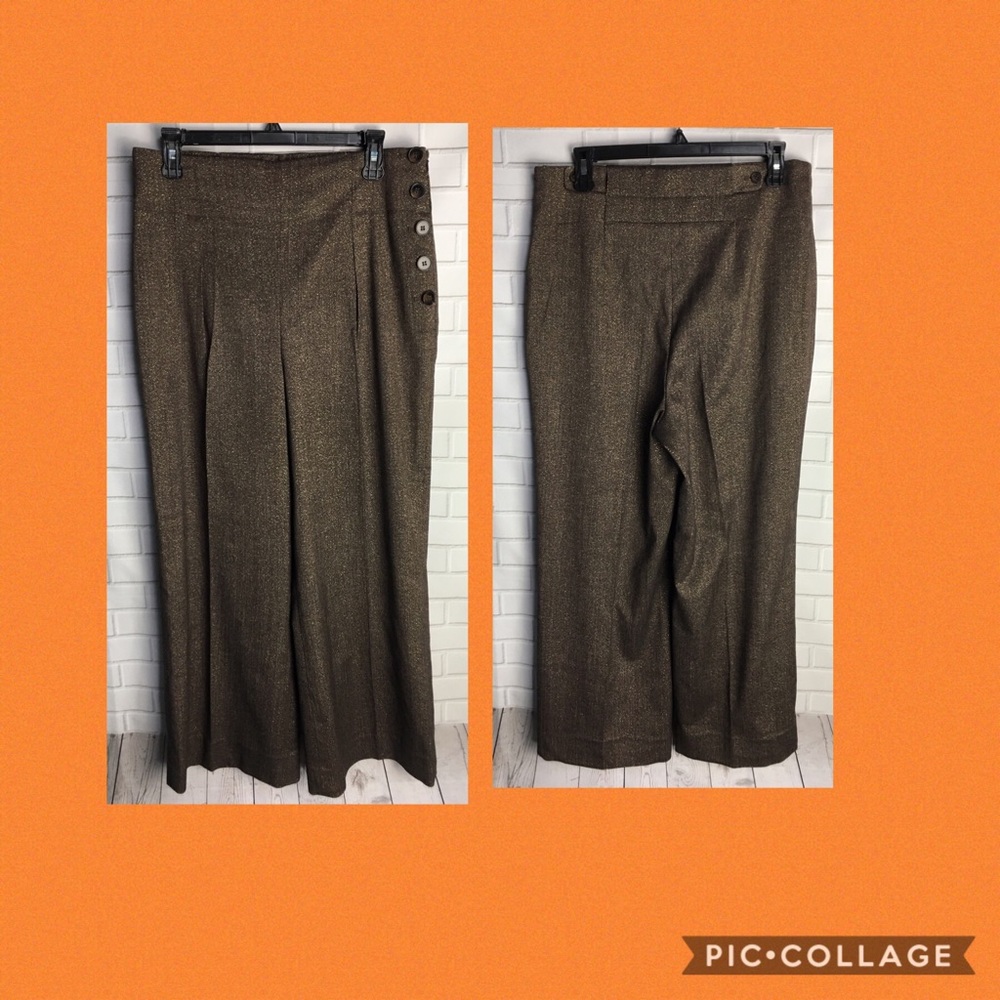 Nine West women’s Palazzo dress pants gold Size 10